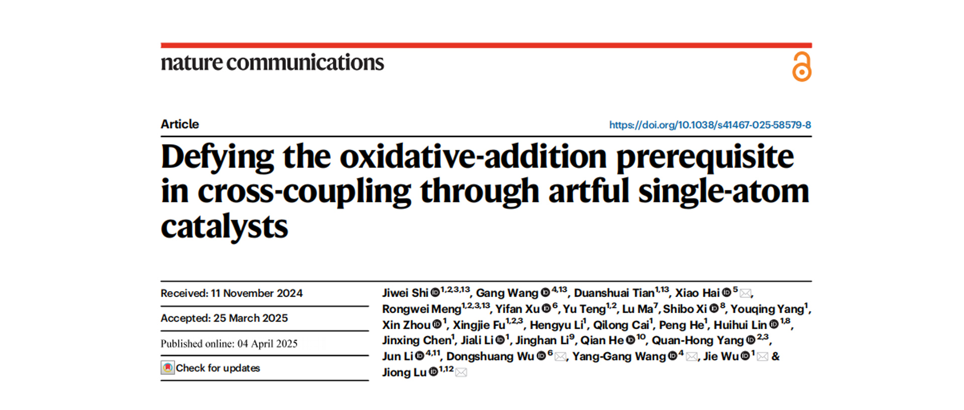 Defying the oxidative-addition prerequisite in cross-coupling through artful single-atom catalysts