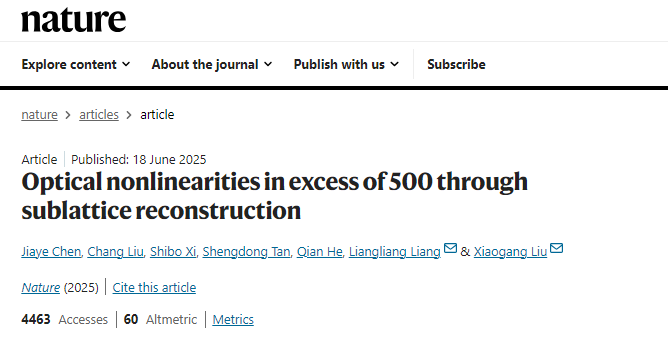 Optical nonlinearities in excess of 500 through sublattice reconstruction